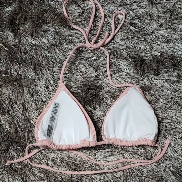 Victoria's Secret PINK Hibiscus Flower Embossed Bikini Top S RARE - Picture 5 of 5